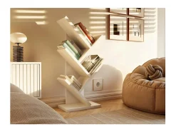 VIVIE – 4 estantes inclinados – 61x15.5x26.5 cm – Almacenamiento para libros