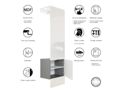 Vladon Mueble recibidor Carlton Set 5, Mueble de entrada compuesto por 1 Perchero con Puerta integrada y 1 Barra, antracita mate/hormigón oxidado (52 x 193 x 35 cm)