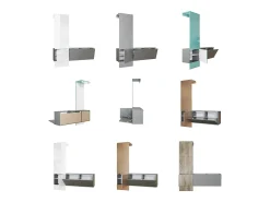 Vladon Mueble recibidor Carlton Set 4, Mueble de entrada compuesto por 1 Perchero, 1 Zapatero, antracita mate/blanco de alto brillo (156,5 x 193 x 35 cm)