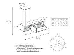 Vladon Mueble recibidor Carlton Set 4, Mueble de entrada compuesto por 1 Perchero, 1 Zapatero, antracita mate/aspecto en bronce (156,5 x 193 x 35 cm)