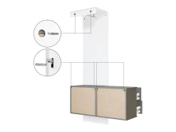 Vladon Mueble recibidor Carlton Set 2, Mueble de entrada compuesto por 1 Perchero, 1 Armario de cajones, antracita mate/aspecto en bronce (105 x 193 x 35 cm)