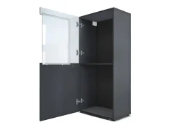 Vladon Vitrina de cine, negro mate/hormigón oxidado - Vitrina de cristal moderna - (AxAxP): 50,5 x 111 x 32,5 cm