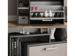 Volquete zapatero antracita/gris 80x24.2x90 orlando