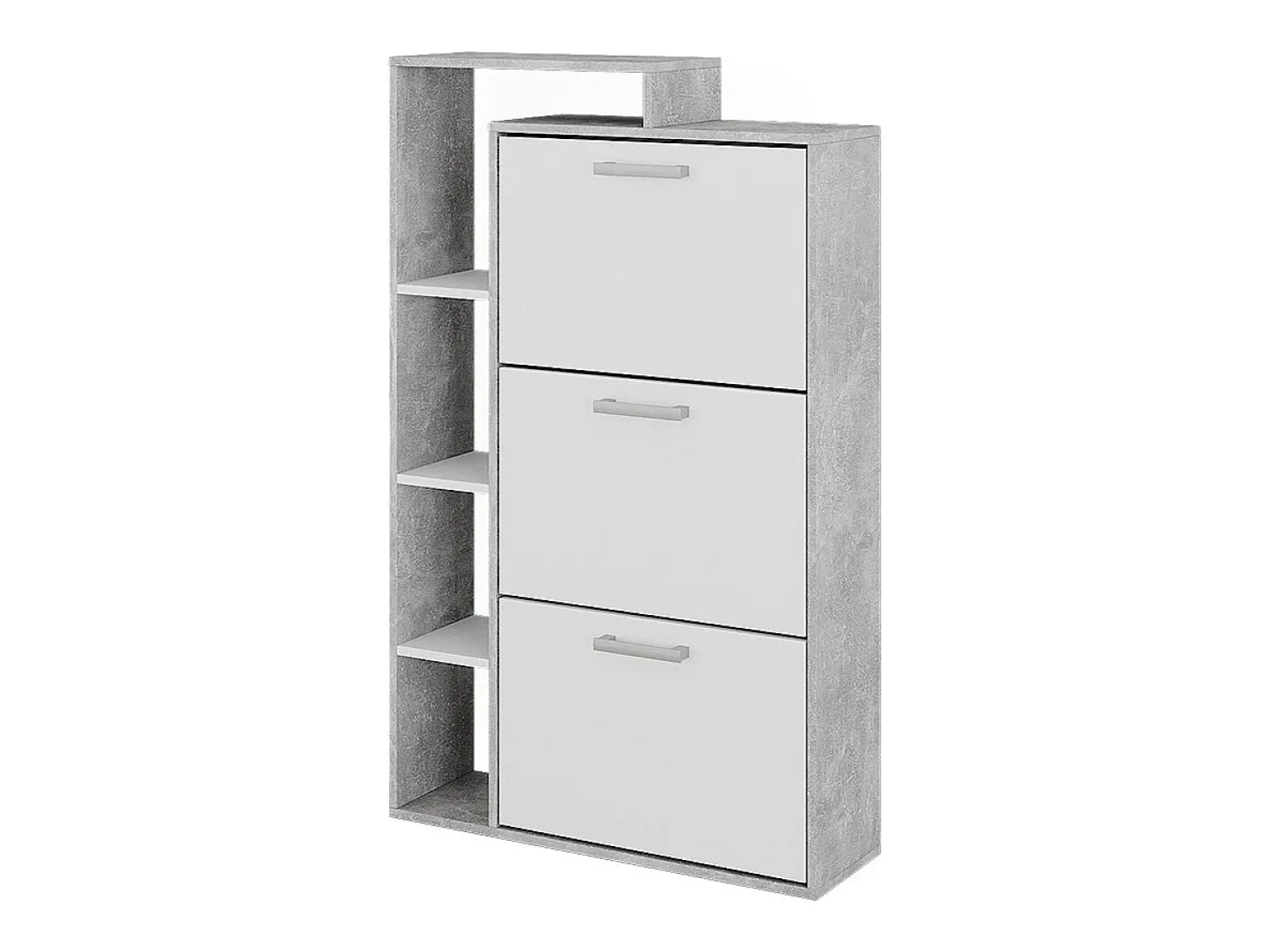 Volquete zapatero blanco/hormigón 80x24.2x128.3 orlando