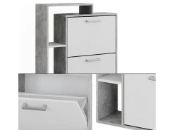 Volquete zapatero blanco/hormigón 80x24.2x128.3 orlando