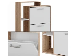 Volquete zapatero blanco/sonoma 80x24.2x128.3 orlando