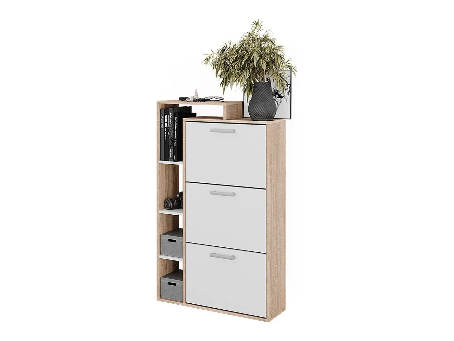 Volquete zapatero blanco/sonoma 80x24.2x128.3 orlando