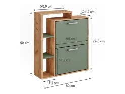 Volquete zapatero goldkraft roble/verde 80x24.2x90 orlando