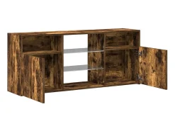 Webster City Mueble de TV con luces LED roble ahumado 120x30x50 cm