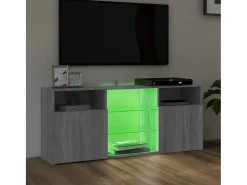 Webster City Mueble de TV con luces LED gris Sonoma 120x30x50 cm
