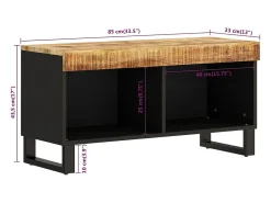 Wyder Mueble de TV madera maciza de mango 85x33x43,5 cm