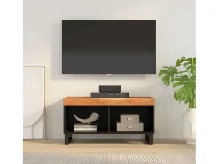 Wyder Mueble de TV madera maciza de acacia 85x33x43,5 cm