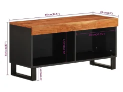 Wyder Mueble de TV madera maciza de acacia 85x33x43,5 cm