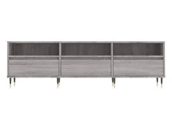 Wyren Mueble para TV madera contrachapada gris Sonoma 150x30x44,5 cm