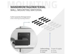 2x Percheros de pared para esquina 90 x 30 cm negro en forma de L para vestidor
