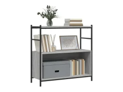 Yasmin Estantería erro y madera ingeniería gris Sonoma 80x30x78,5 cm