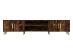 Ylenna Mueble para TV madera contrachapada roble ahumado 180x31,5x40cm