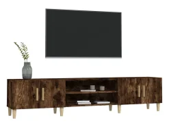 Ylenna Mueble para TV madera contrachapada roble ahumado 180x31,5x40cm
