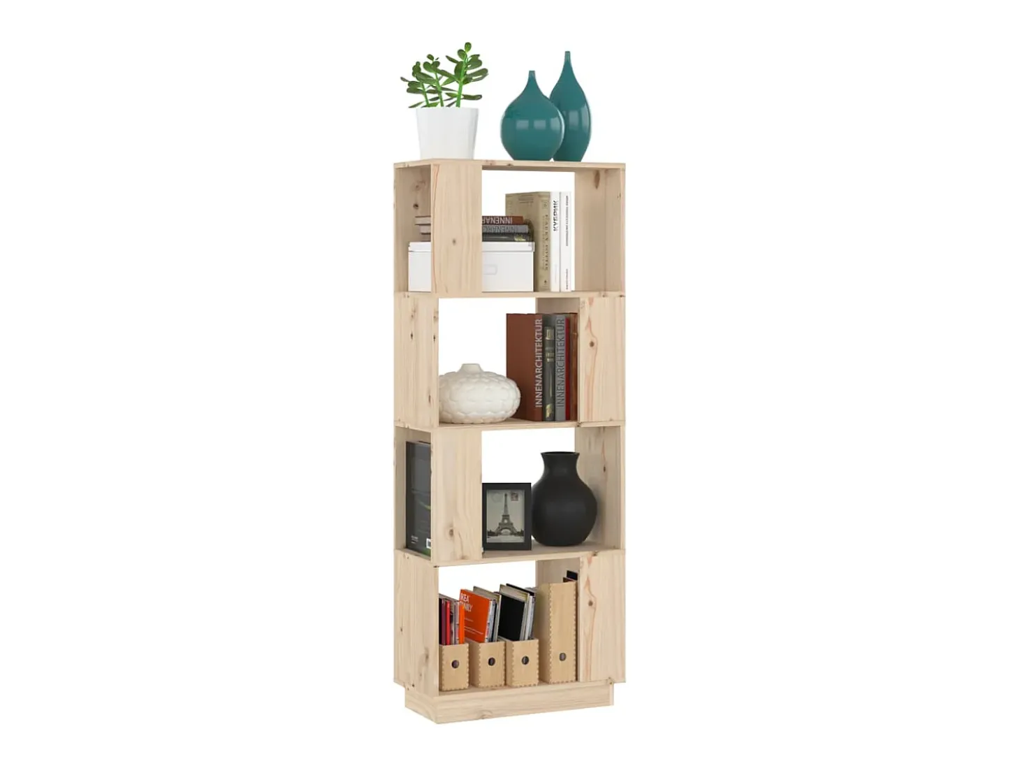 Ylvenor Estantería/divisor de espacios madera maciza pino 51x25x132 cm