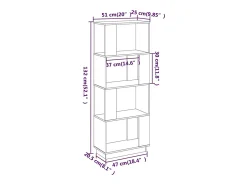 Ylvenor Estantería/divisor de espacios madera maciza pino 51x25x132 cm