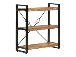 Yoan Estantería de 3 alturas erro y madera reciclada 77x30x80cm