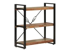 Yoan Estantería de 3 alturas erro y madera reciclada 77x30x80cm