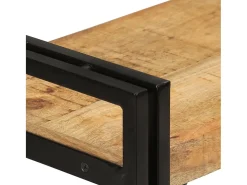 Yoan Estantería de 3 alturas erro y madera maciza mango 77x30x80cm
