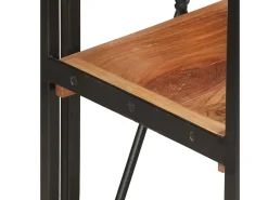 Yoan Estantería de 3 niveles de madera maciza de acacia 60x30x80 cm