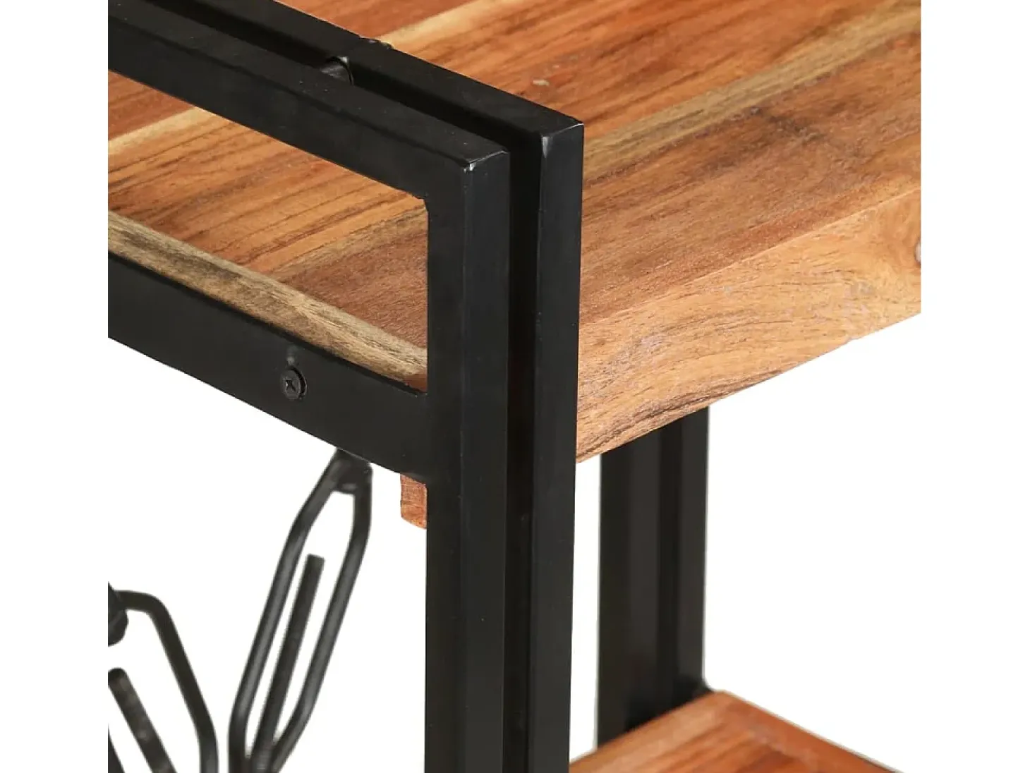 Yoan Estantería de 3 niveles de madera maciza de acacia 60x30x80 cm