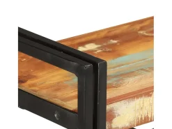Yoan Estantería de 3 niveles de madera maciza reciclada 140x30x80 cm