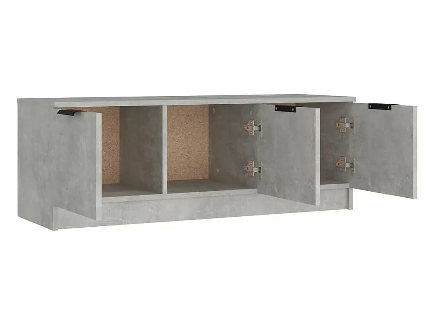 Yrnir Mueble de TV madera contrachapada gris hormigón 102x35x36,5 cm