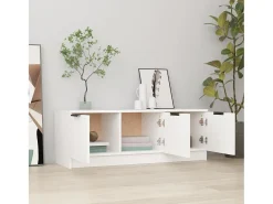 Yrnir Mueble de TV madera contrachapada blanco 102x35x36,5 cm