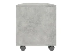 Yron Mueble de TV con ruedas contrachapada gris hormigón 90x35x35 cm