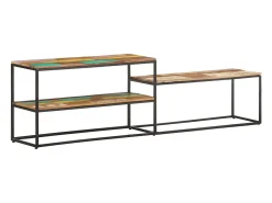 Øyunn Mueble de TV de madera maciza reciclada 180x30x50 cm