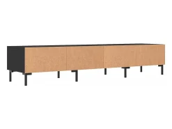 Yusufcan Mueble de TV madera de ingeniería negro 150x36x30 cm