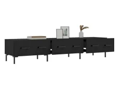 Yusufcan Mueble de TV madera de ingeniería negro 150x36x30 cm