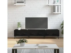 Yusufcan Mueble de TV madera de ingeniería negro 150x36x30 cm