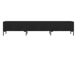 Yusufcan Mueble de TV madera de ingeniería negro 150x36x30 cm