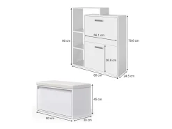 Zapatera abatible blanco 80x39x90 orlando