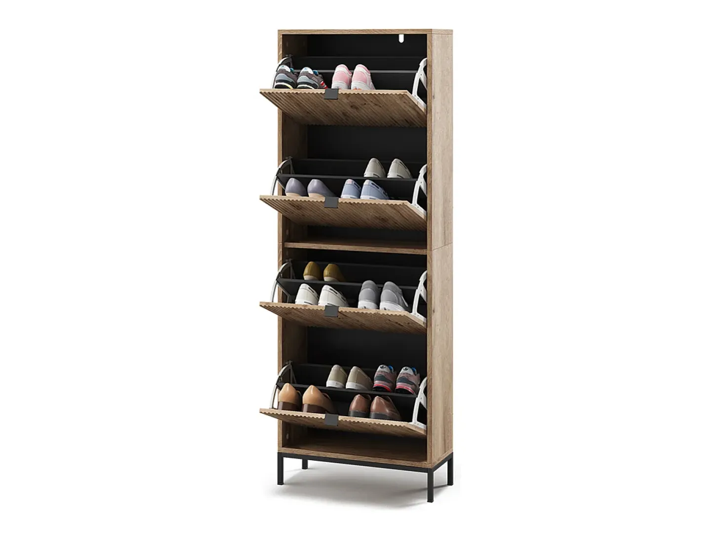Zapatera abatible roble vikingo 60x24x168 eliza