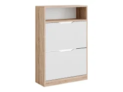 Zapatera abatible sonoma/blanco 59x22x89.5 luca