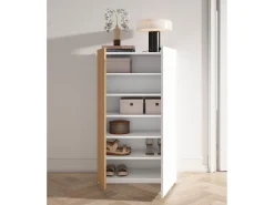 Zapatero - A122cm x L70cm x P35cm blanco puerta serig. vallado - Akra