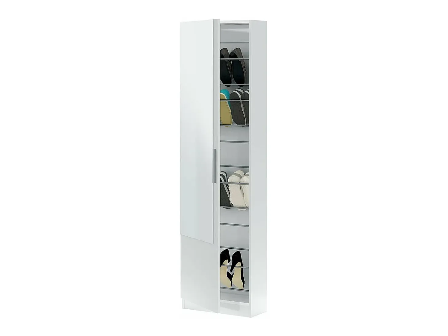 Zapatero 1 puerta con espejo para 16 pares - A180 cm - KRISTAL