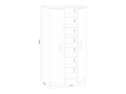 Zapatero 2 puertas 6 estantes - A108 cm