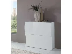 Zapatero 2 puertas de solapa 16 pares de zapatos diseño blanco brillante Onda S