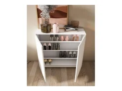 Zapatero 2 puertas modelo 513 acabado blanco, 90x90x27 (alto x ancho x fondo)