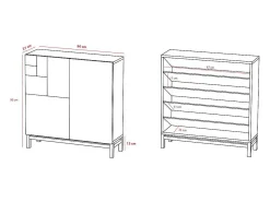 Zapatero 2 puertas modelo 513 acabado blanco, 90x90x27 (alto x ancho x fondo)