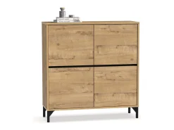 Zapatero 4 puertas Tokio en roble gold. 101cm(ancho) 96.5cm(altura) 33cm(fondo)