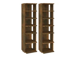 Zapatero 2 uds Roble ahumado 27,5x27x102 cm