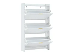 Zapatero 70 x 24 x 120 cm con 6 compartimentos - Blanco